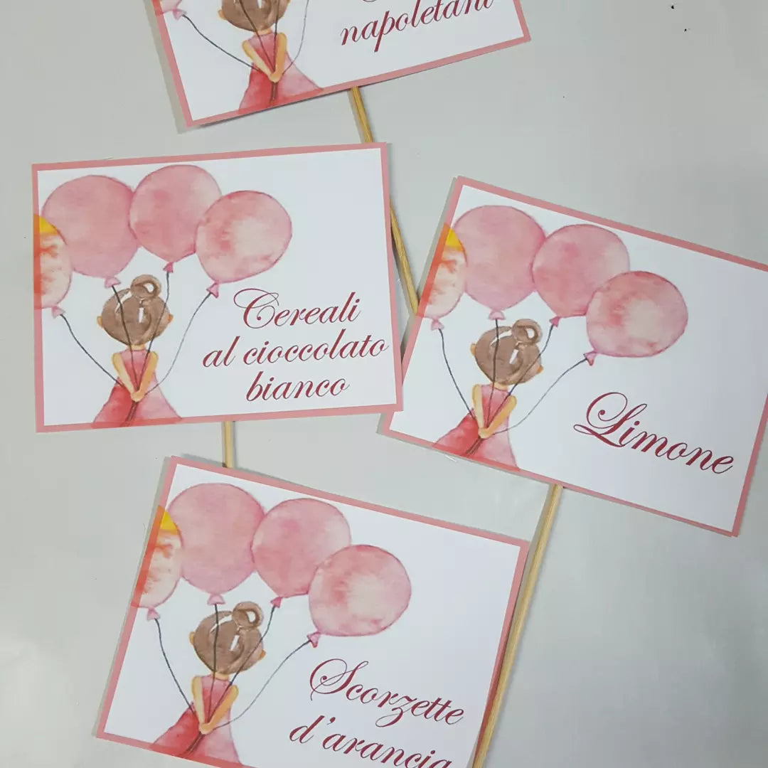 kit grafica palloncino (segnaposto, confettata, ecc...)