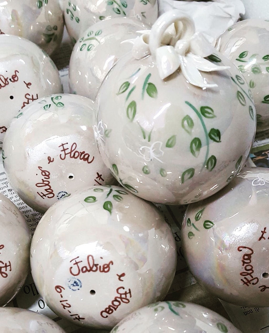 Pallina di natale madreperlata