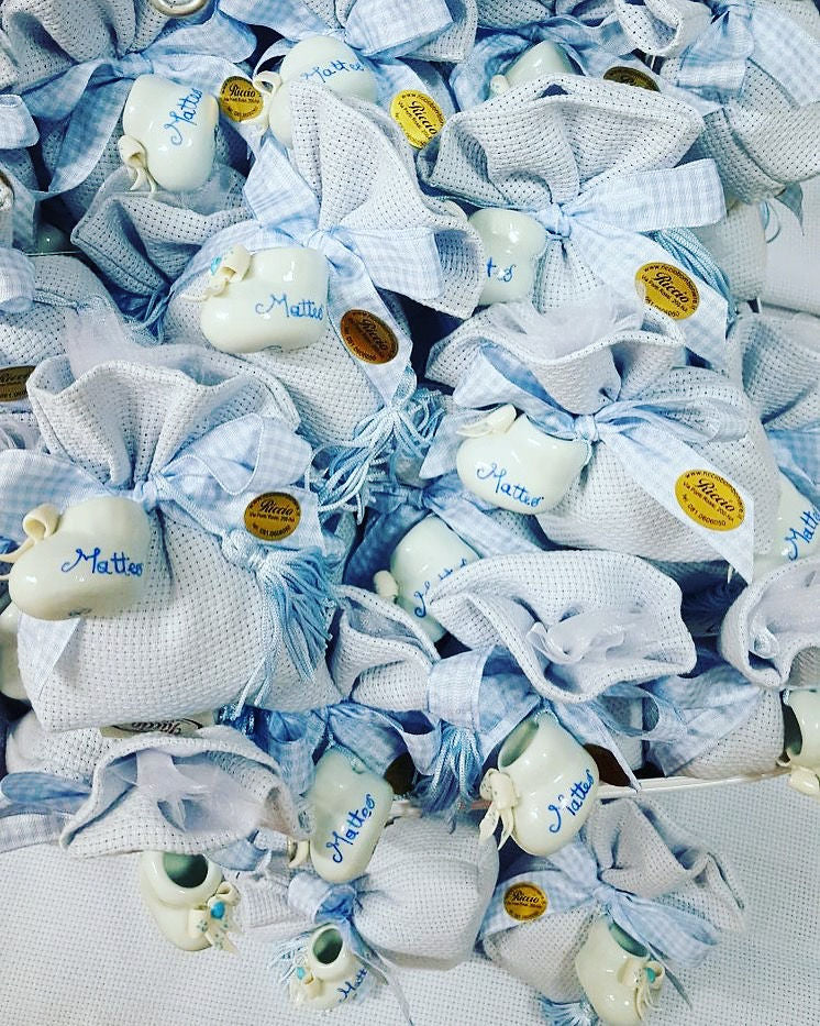 Scarpetta baby porcellana con nappina