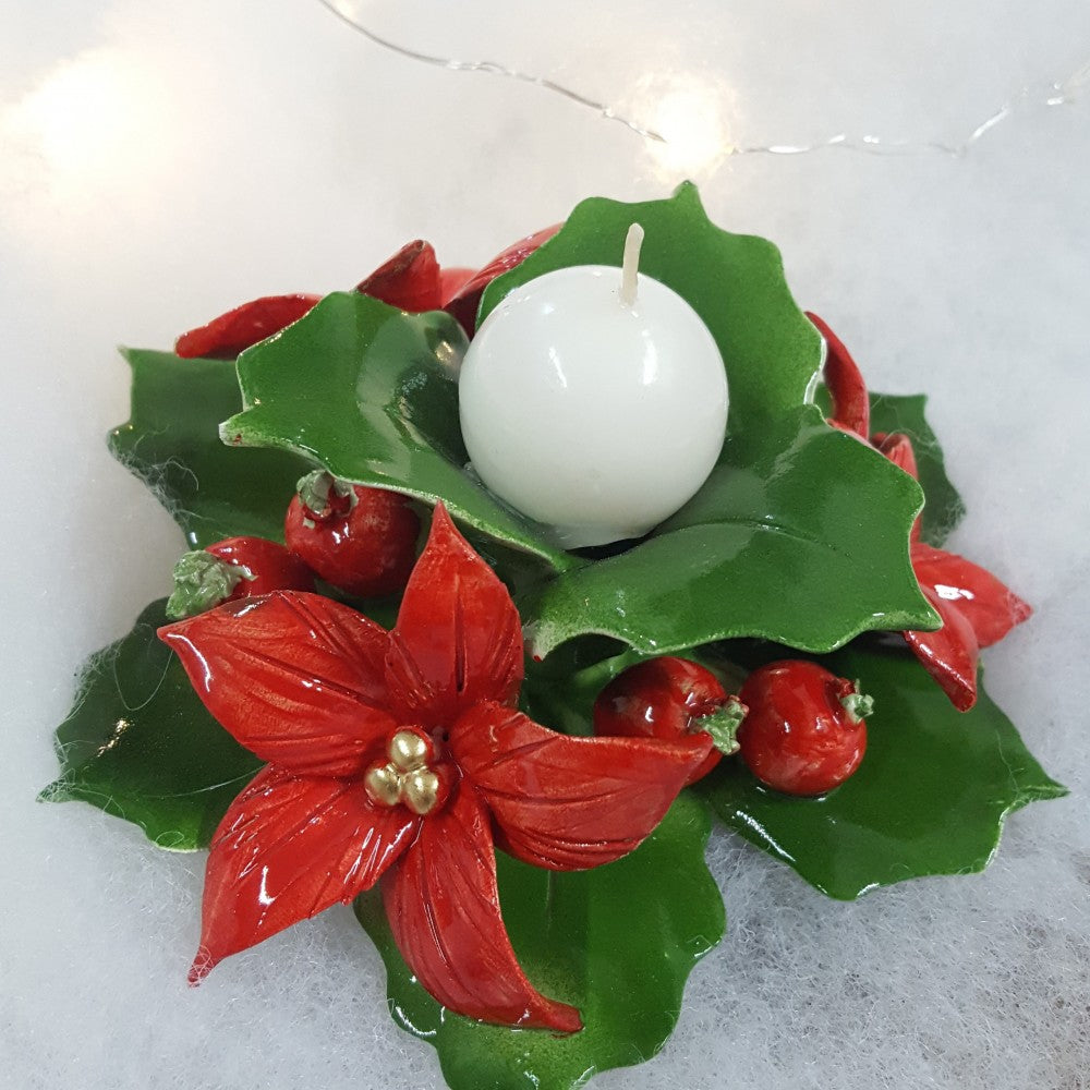 Portacandela ceramica con stelle