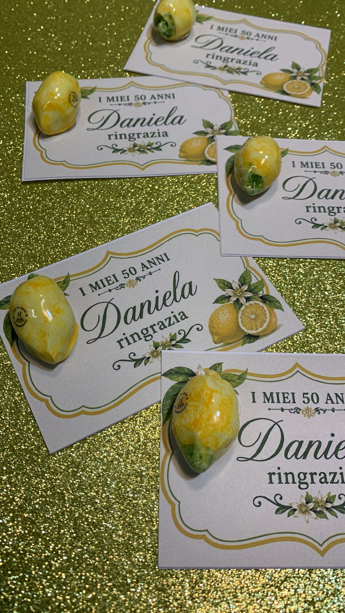 Segnaposto limone singolo in ceramica