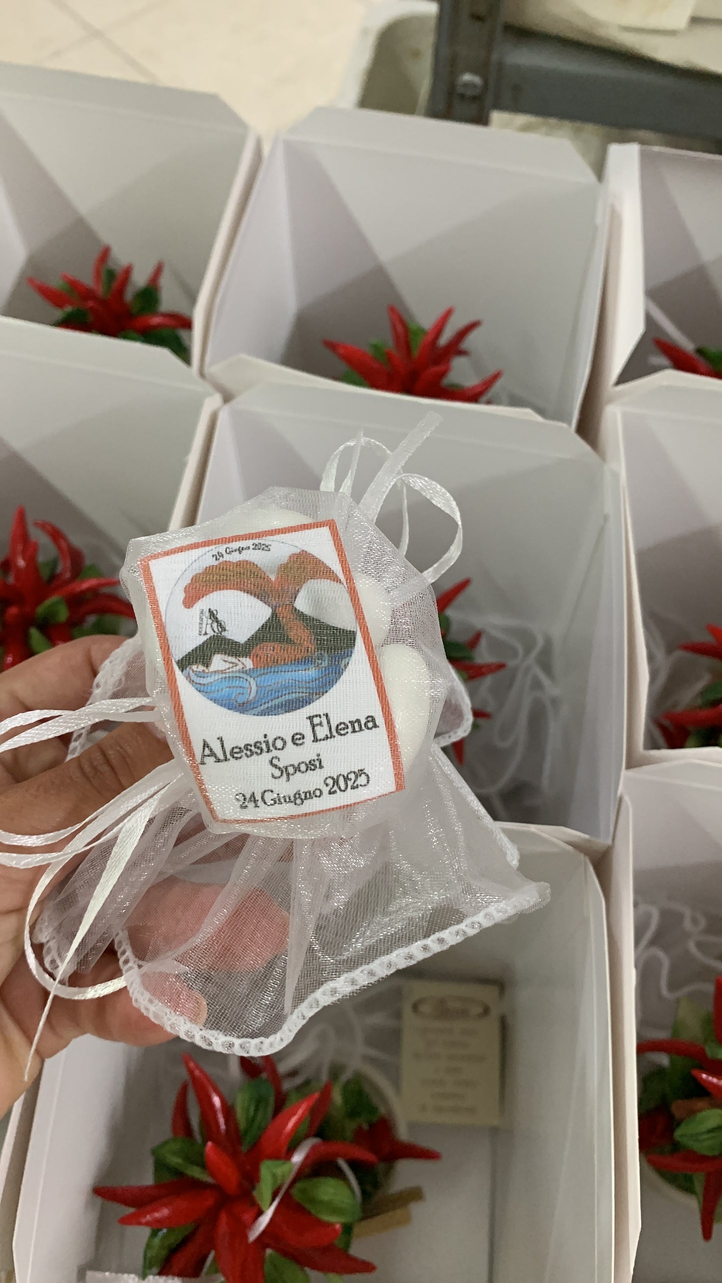 Piantina di peperoncini in porcellana