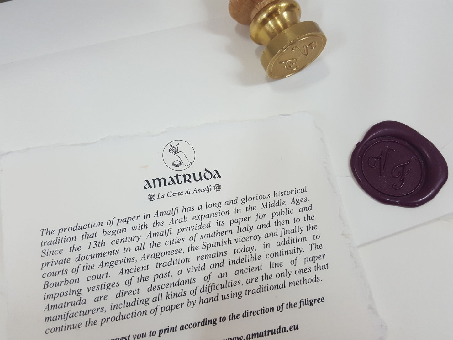 Partecipazione in carta Amalfi con sigillo