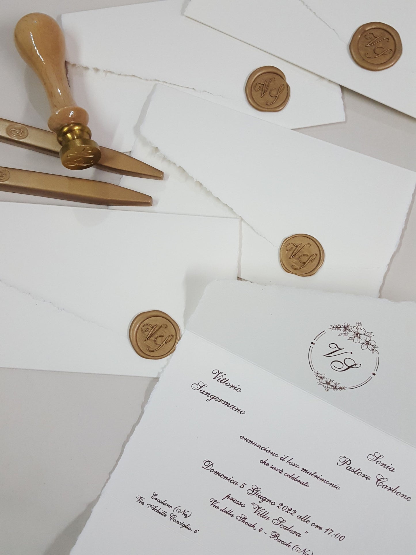 Partecipazione in carta Amalfi con sigillo