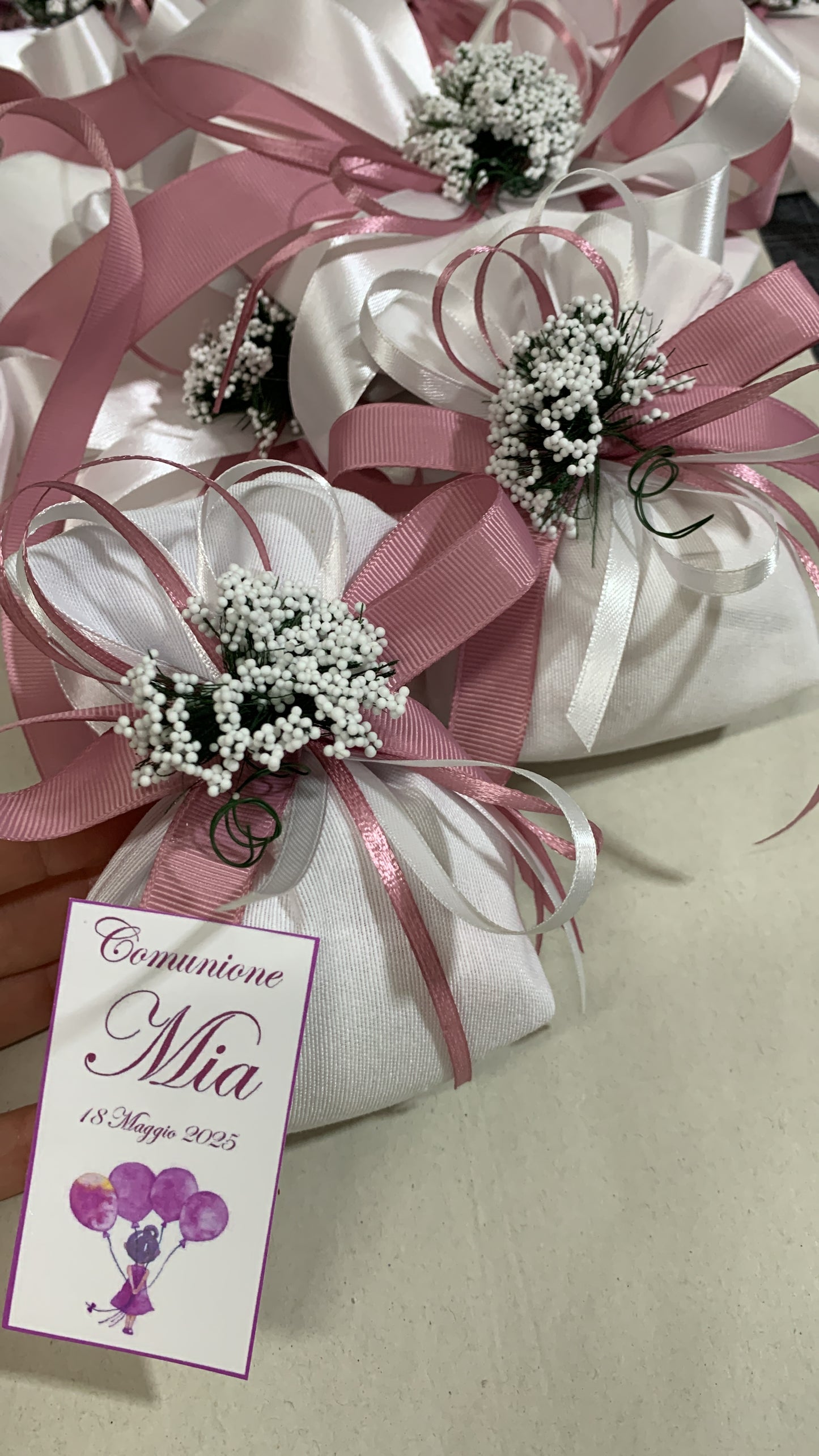 Sacchetto in cotone con confetti