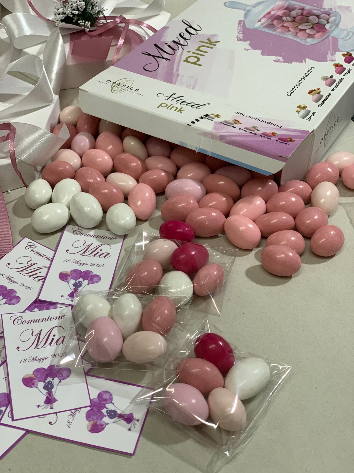 Sacchetto in cotone con confetti