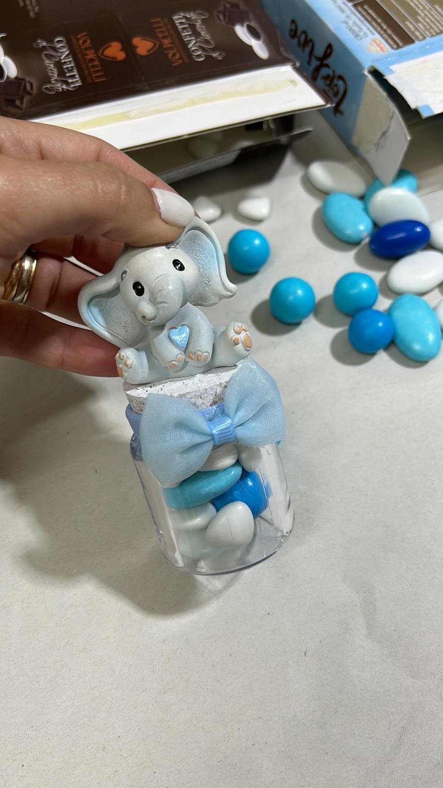 Barattolino in vetro portaconfetti bomboniera baby