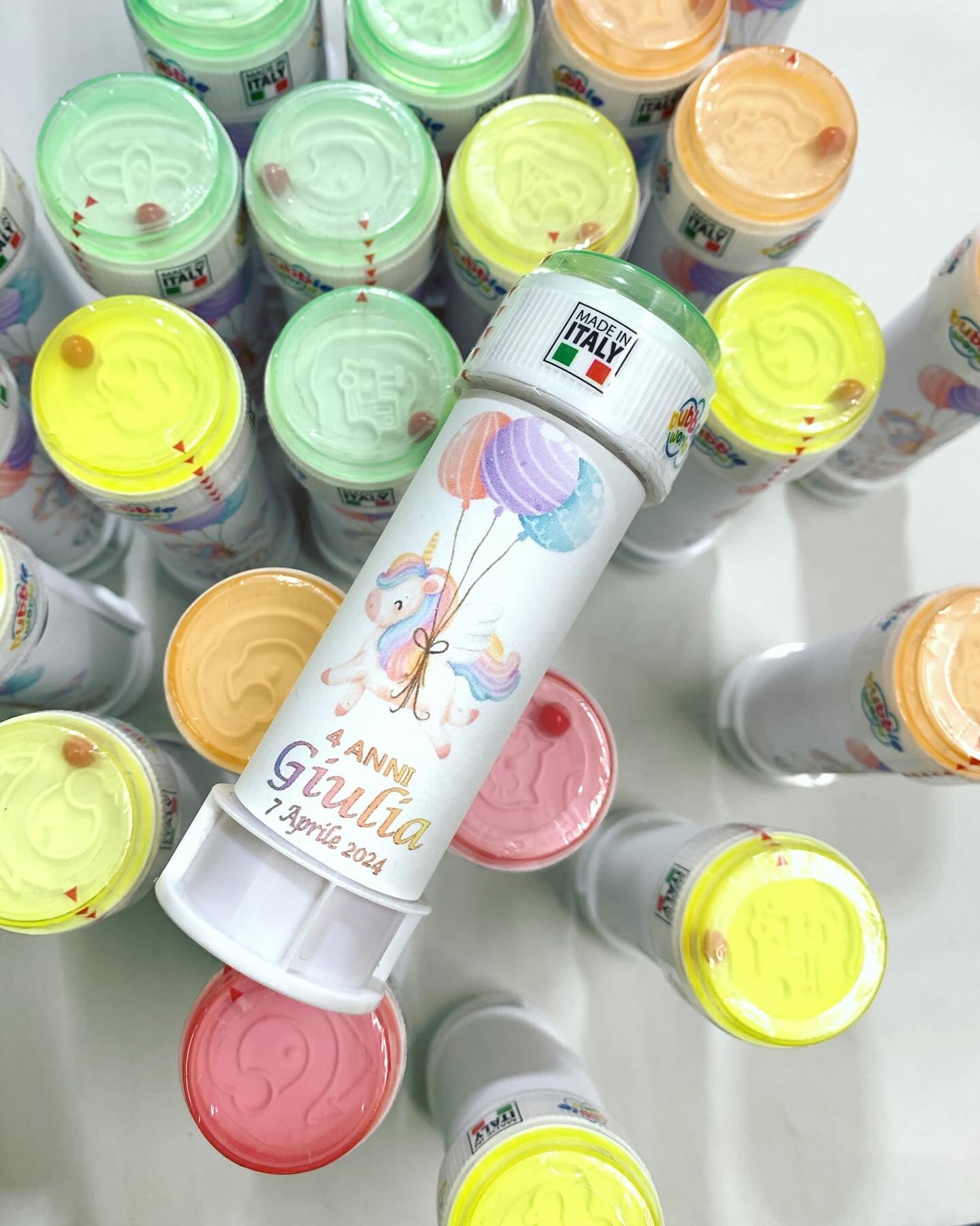 Bolle di sapone con grafica personalizzata