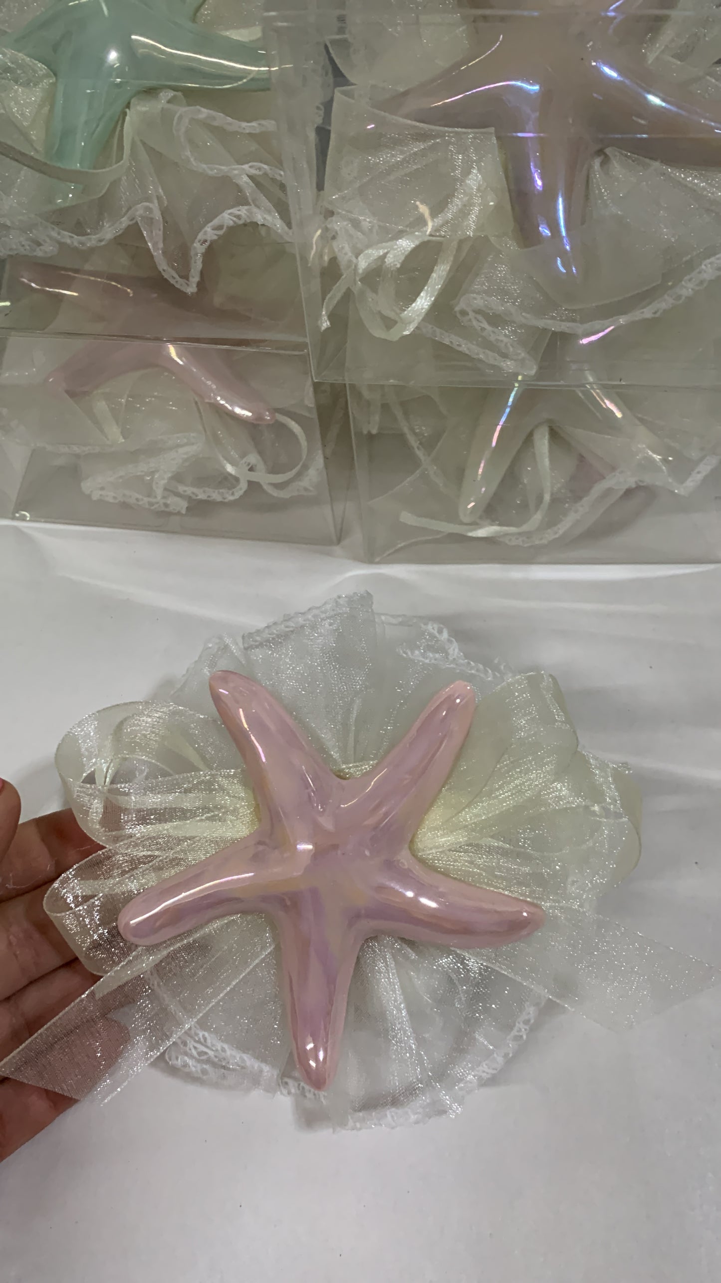 Stella liscia 10cm madreperlata