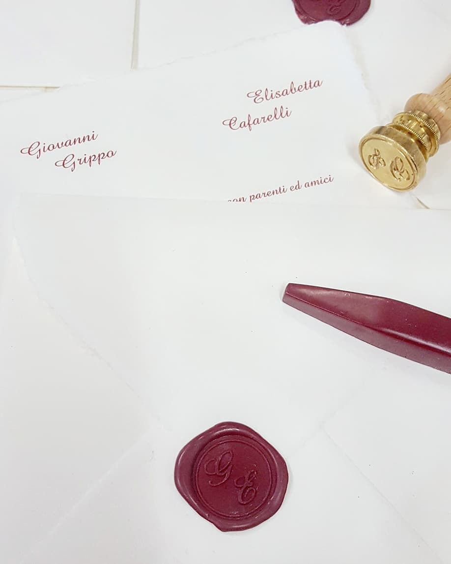 Partecipazione in carta Amalfi con sigillo