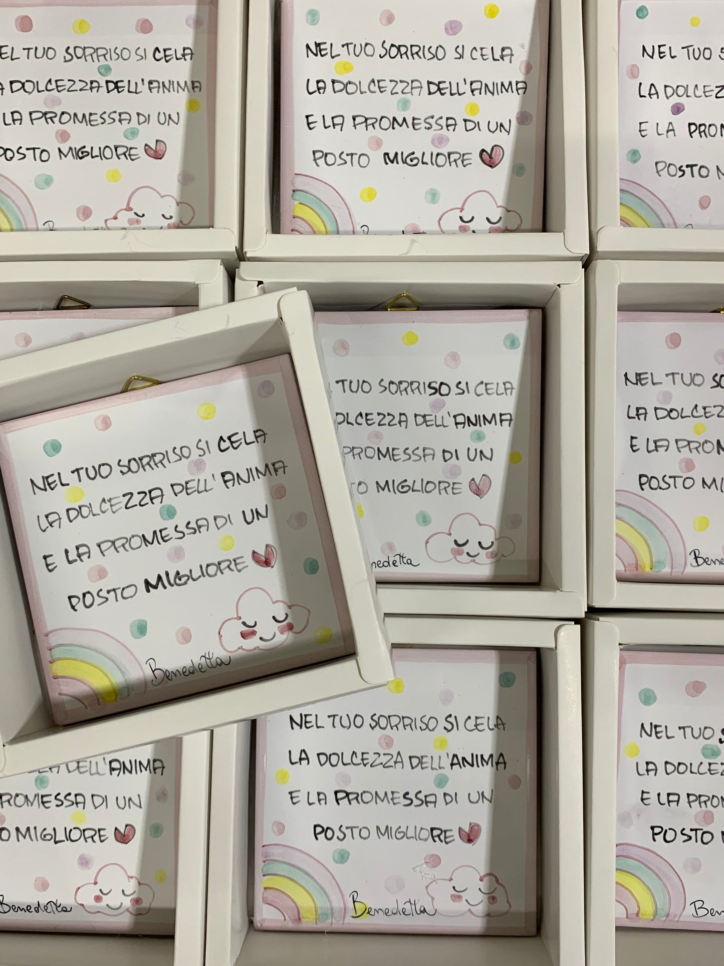 Mattonella Vietri 10x10 in ceramica con frase