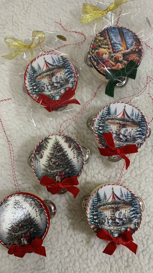 Tamburello natalizio stampa a scelta