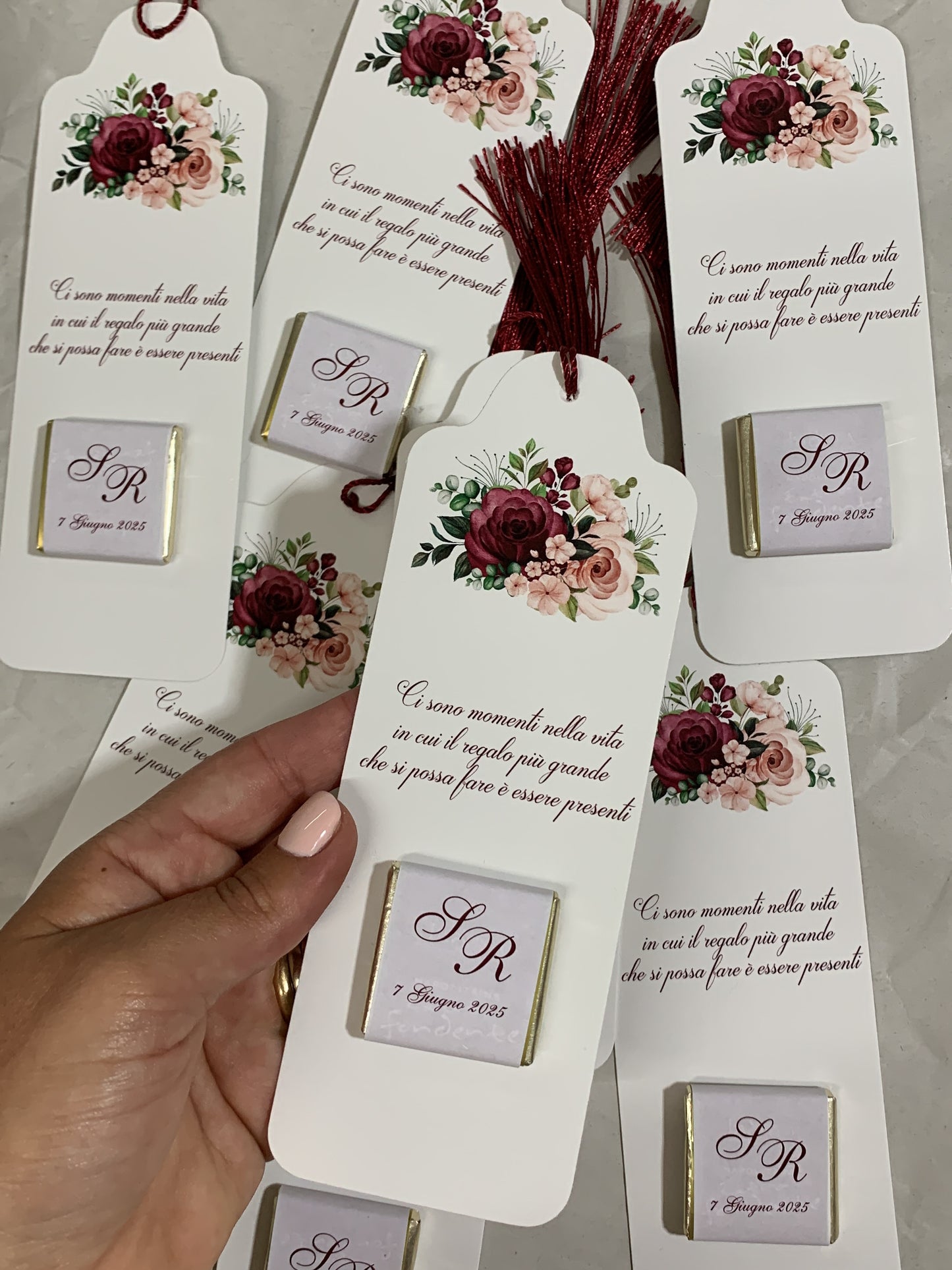 Segnaposto segnalibro con cioccolattino personalizzato