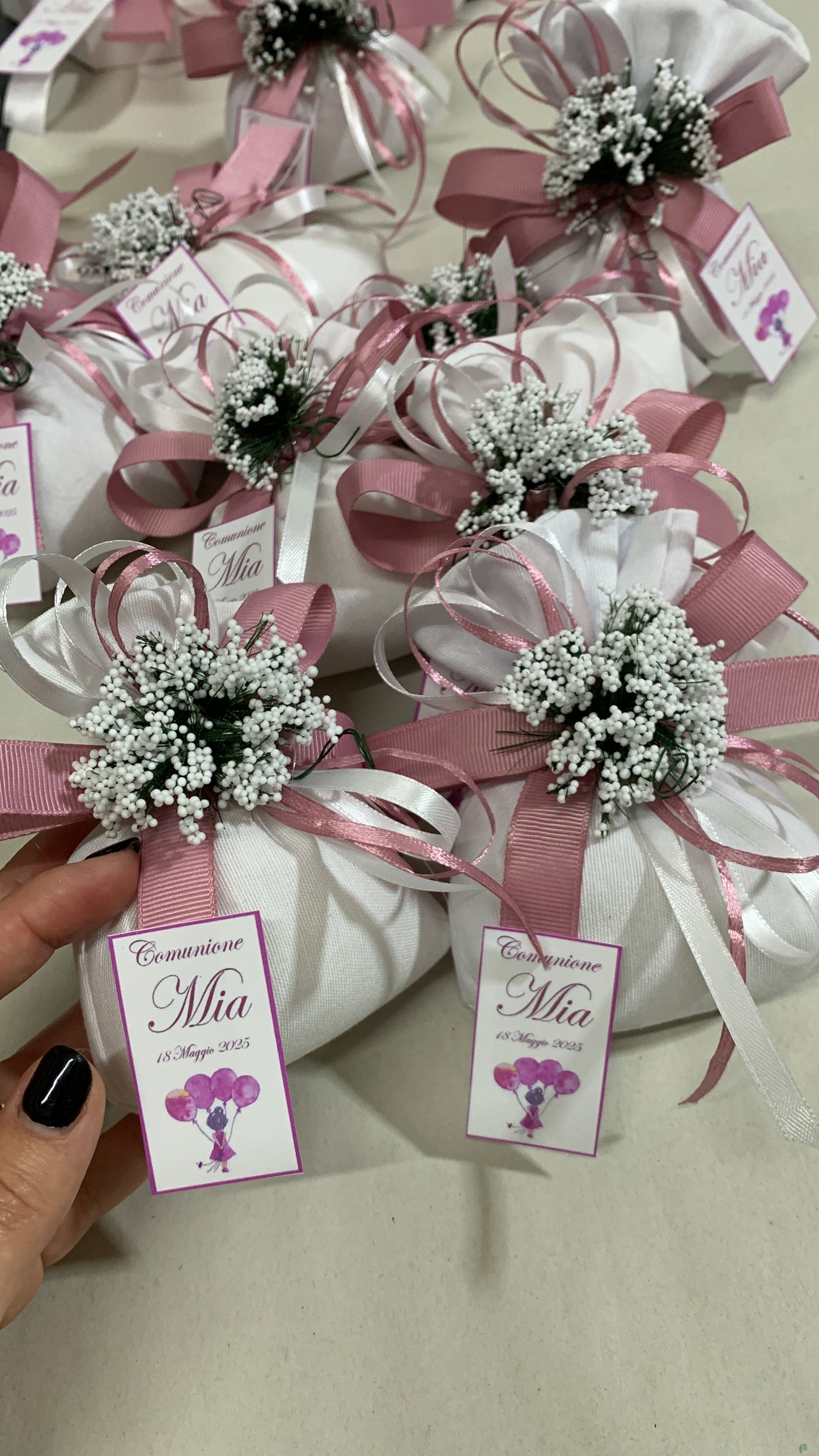 Sacchetto in cotone con confetti