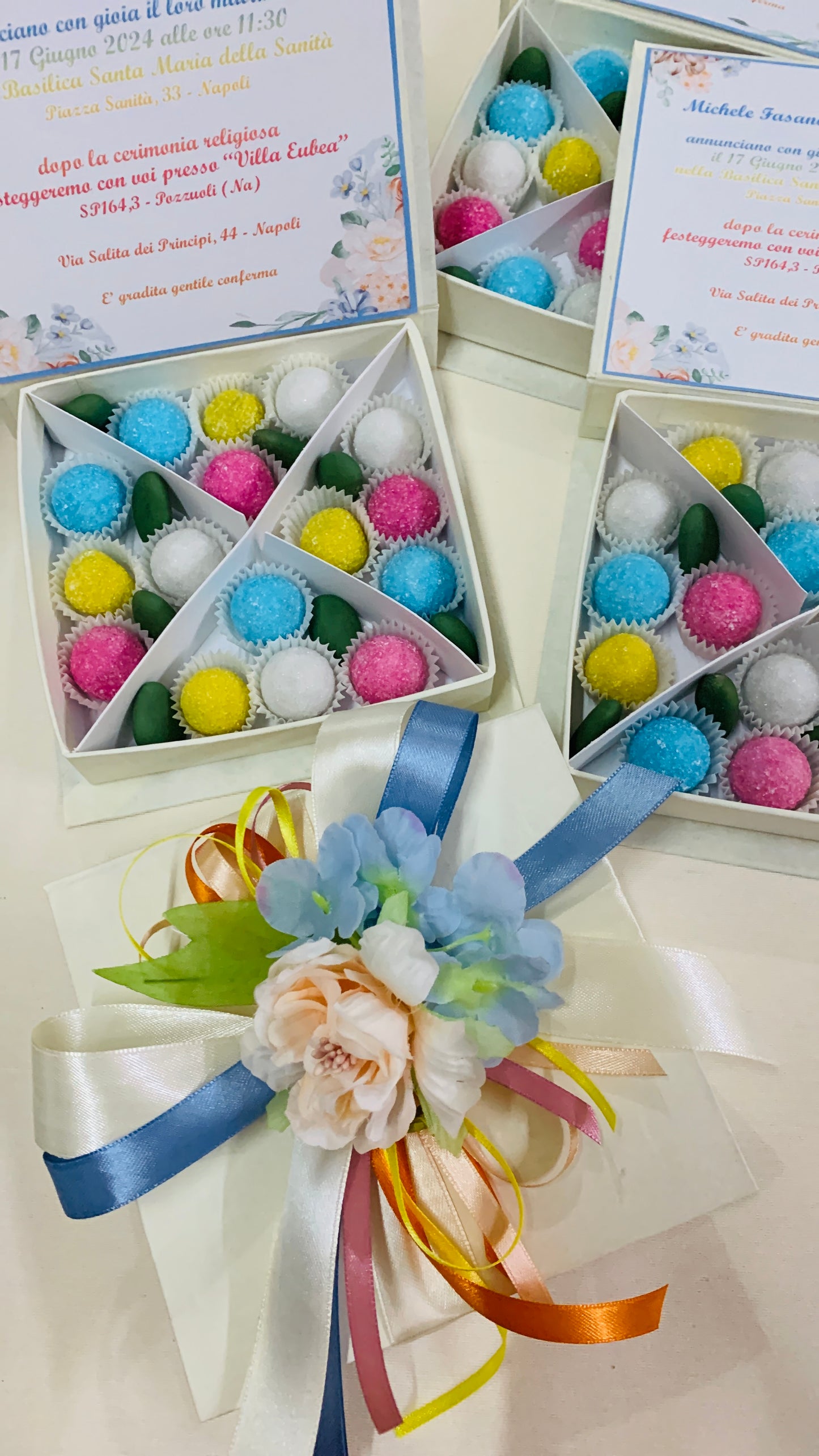 Partecipazione con confettata grafica e colore a scelta