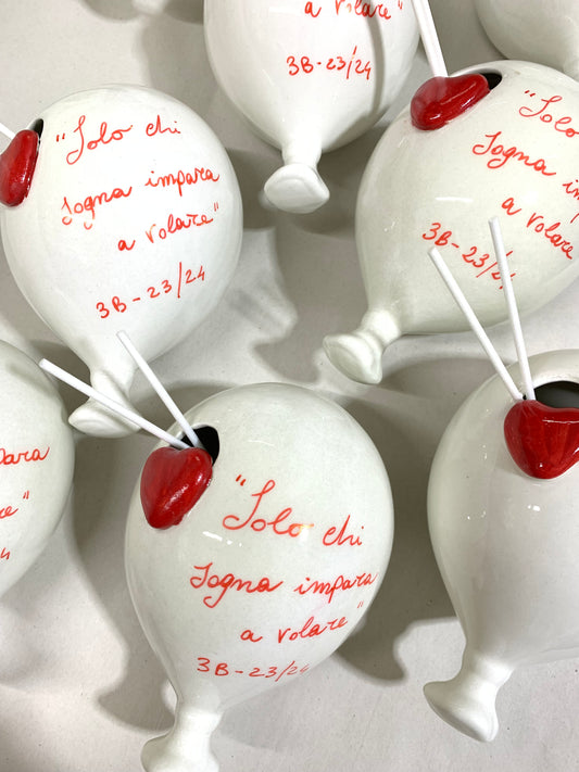 Palloncino con cuore a profumatore e scritta