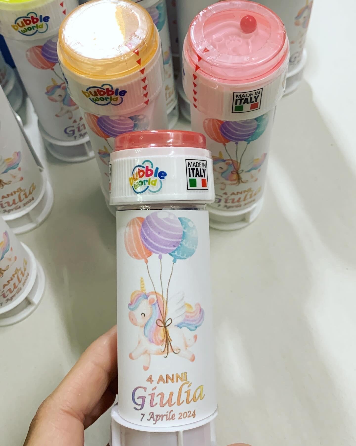 Bolle di sapone con grafica personalizzata