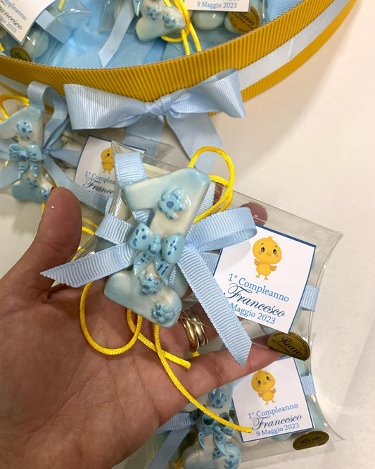 Numero uno in porcellana di Capodimonte fatto a mano confezione inclusa