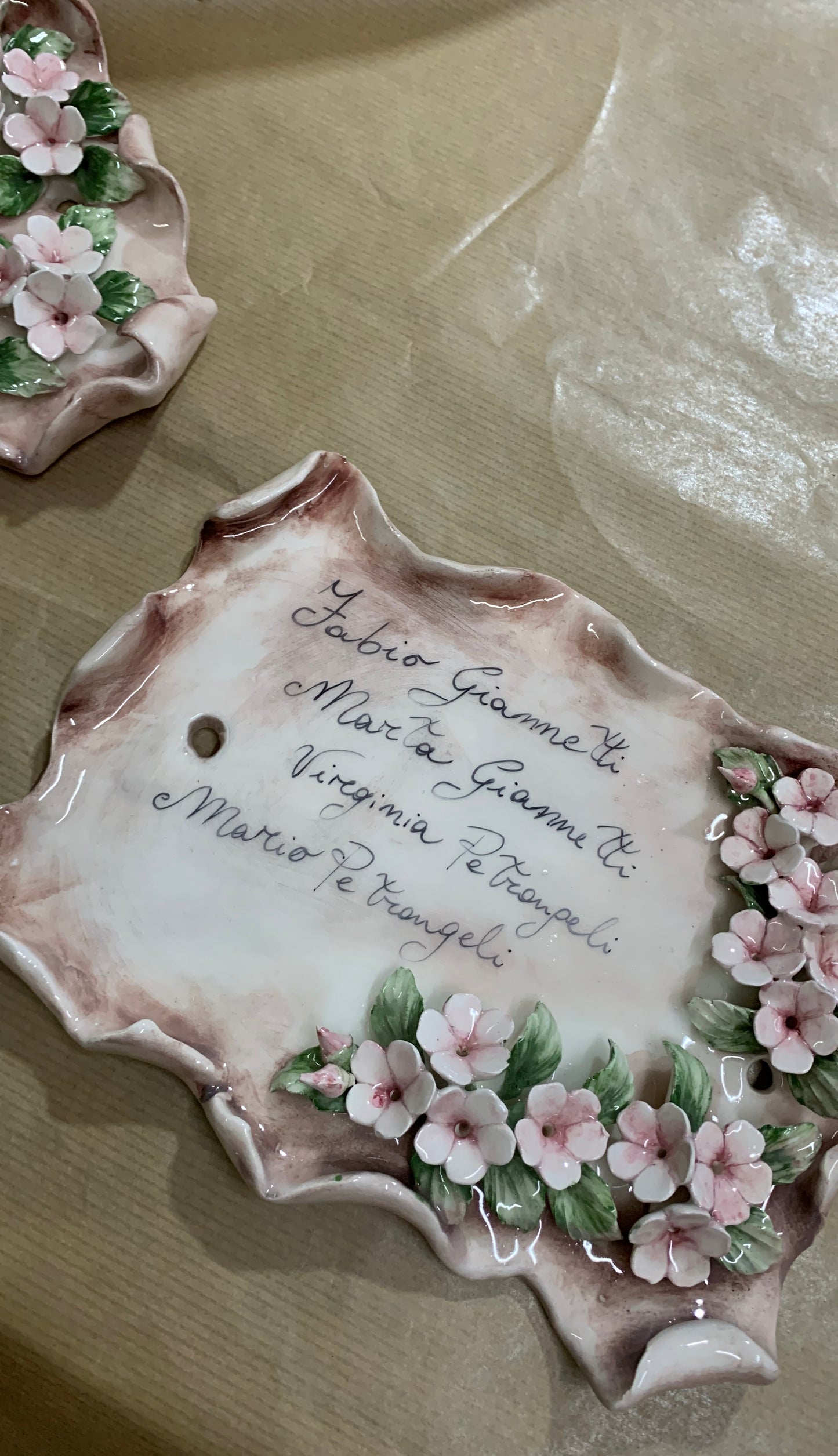 Targhetta ceramica personalizzata