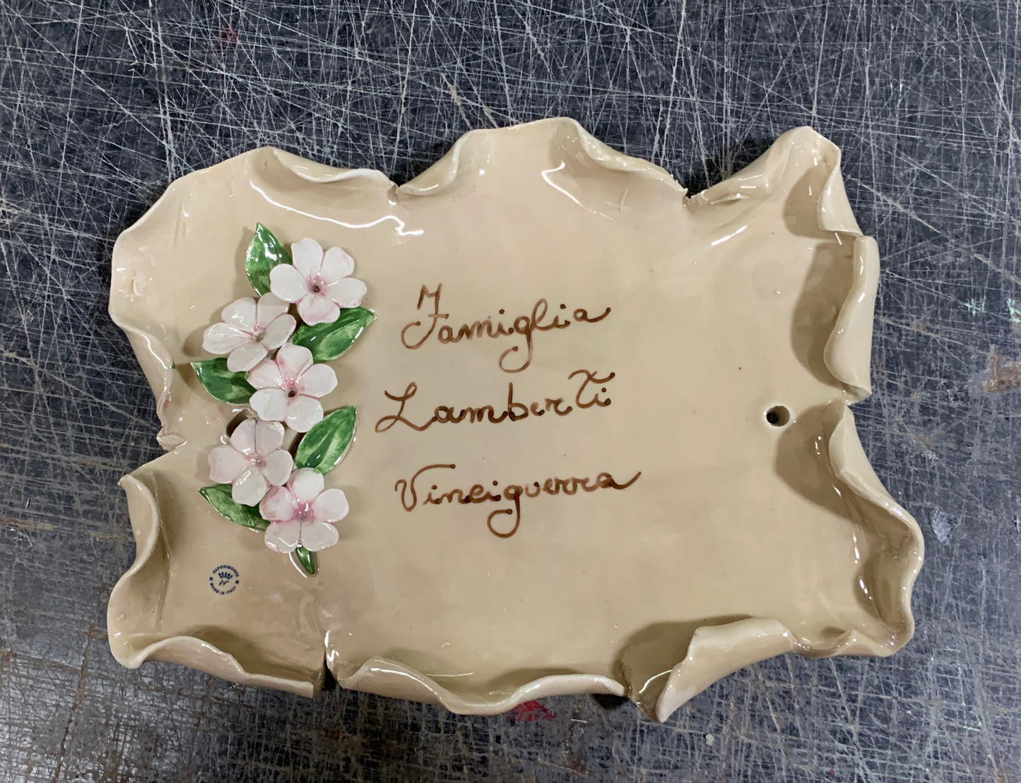 Targhetta ceramica personalizzata