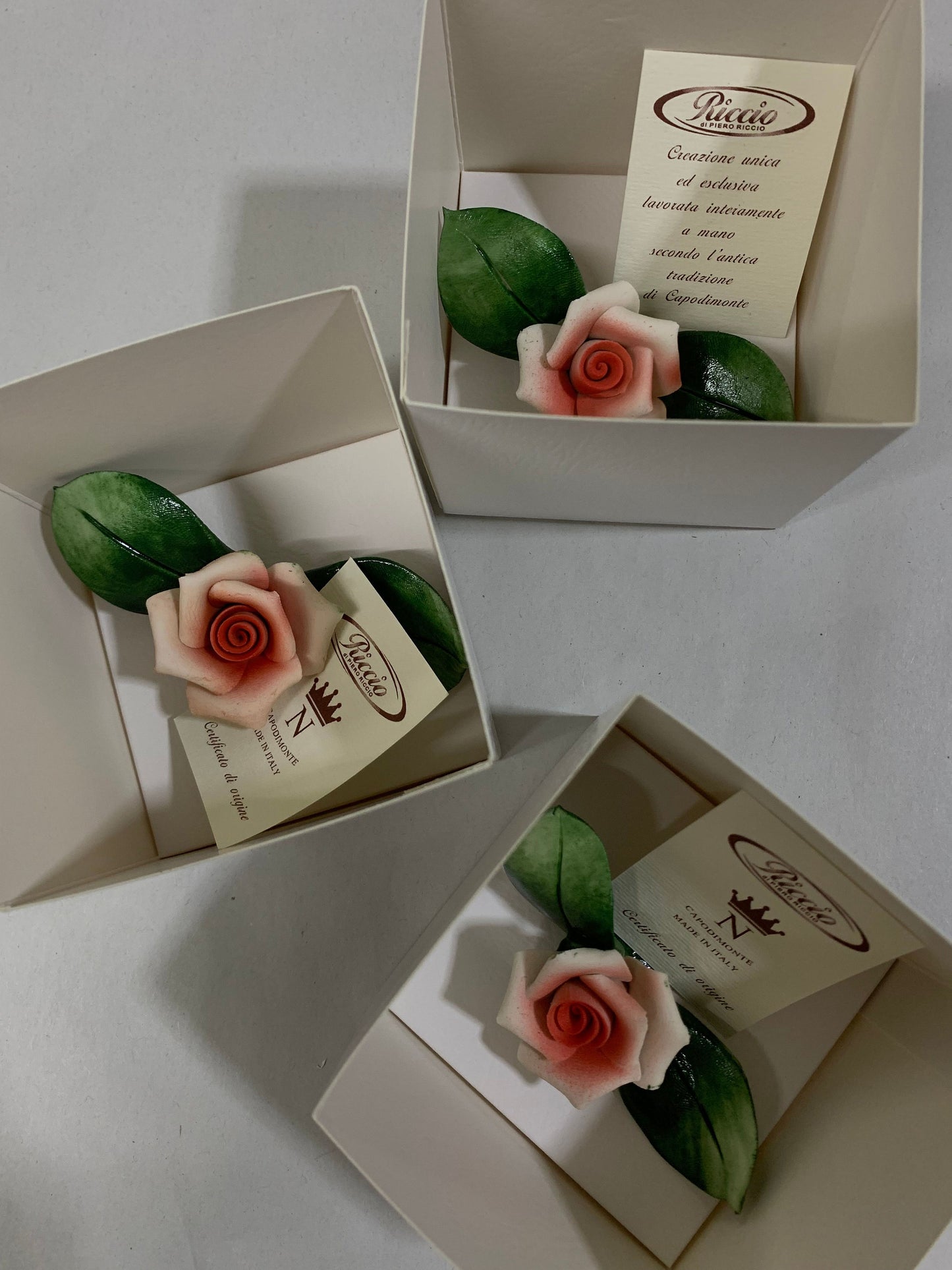 Rosa rossa con foglie in scatolina