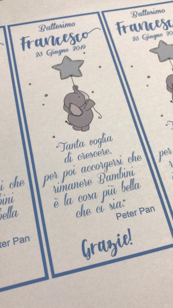 Segnalibro segnaposto con grafica personalizzata