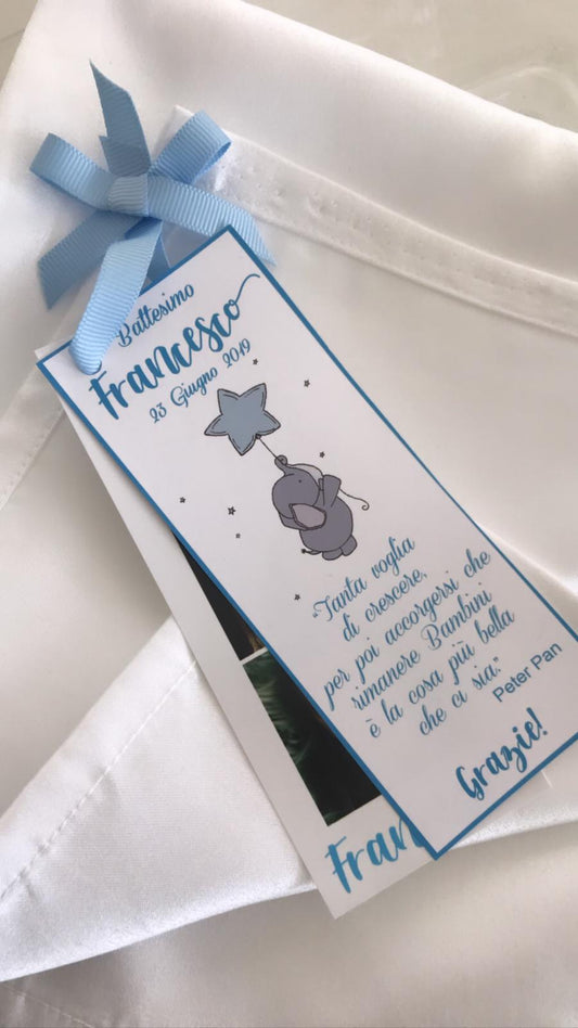 Segnalibro segnaposto con grafica personalizzata