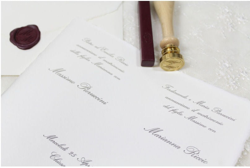 Partecipazione in carta Amalfi con sigillo