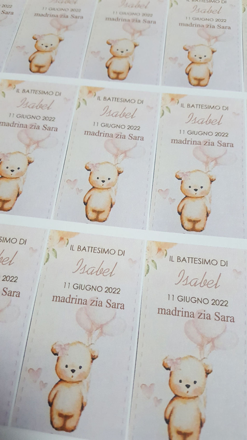 Bigliettini baby stampati