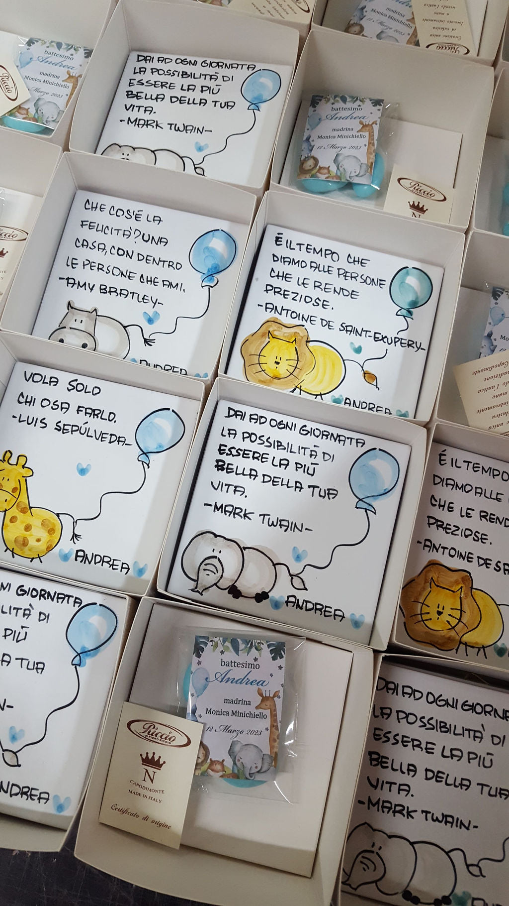 Mattonella Vietri 10x10 in ceramica con frase