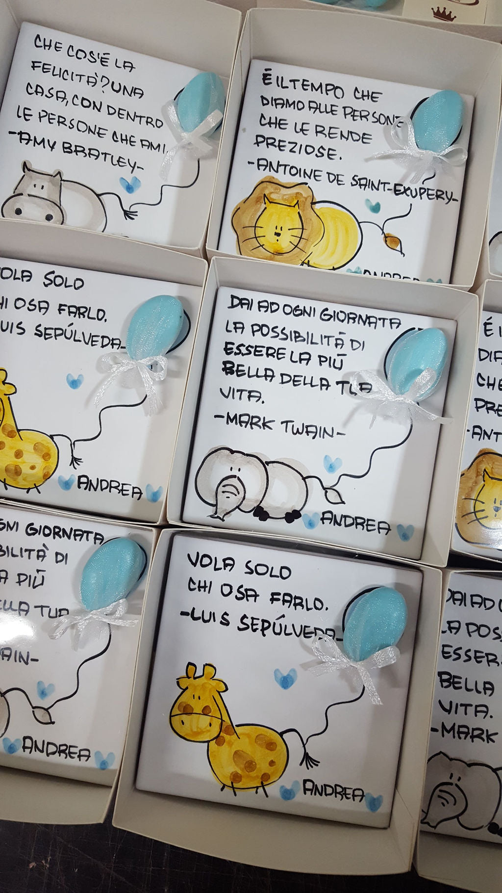Mattonella Vietri 10x10 in ceramica con frase
