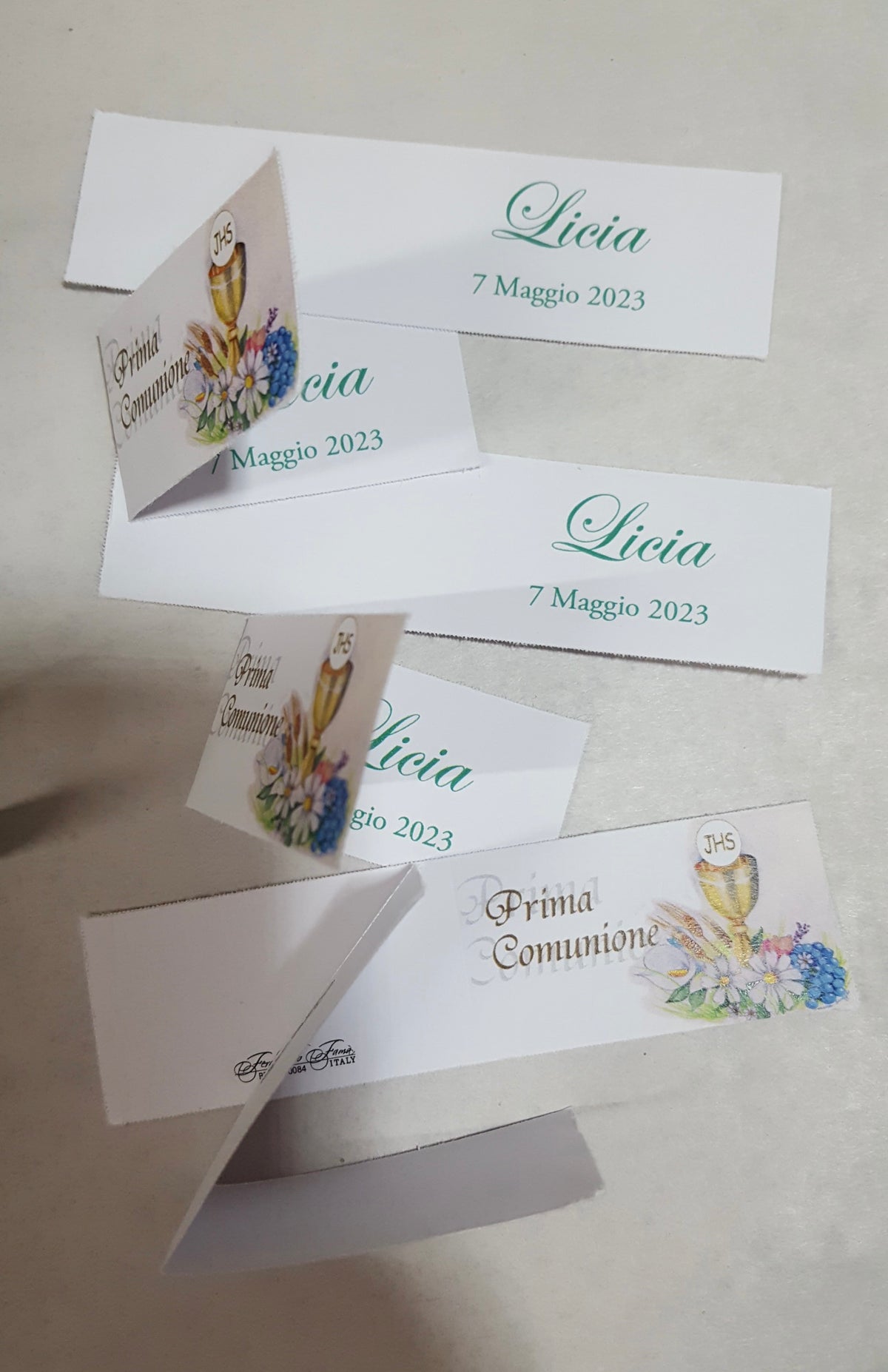 Bigliettini comunione/matrimonio stampati