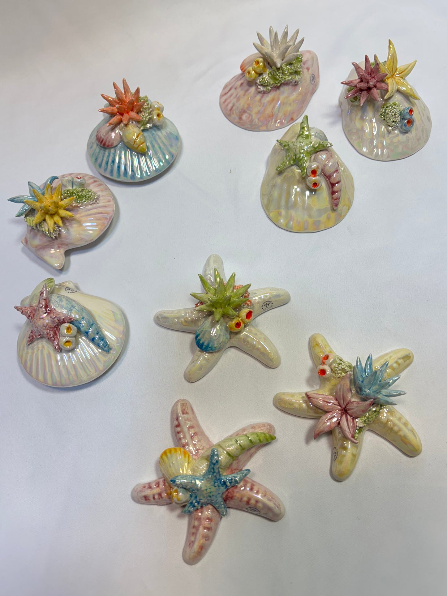 Conchiglie tema mare colori pastello