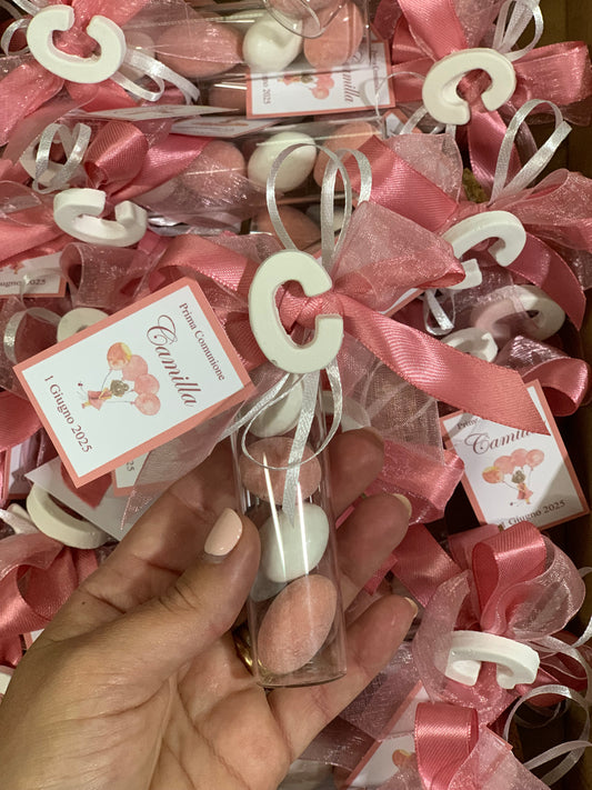 Provette vetro con iniziale