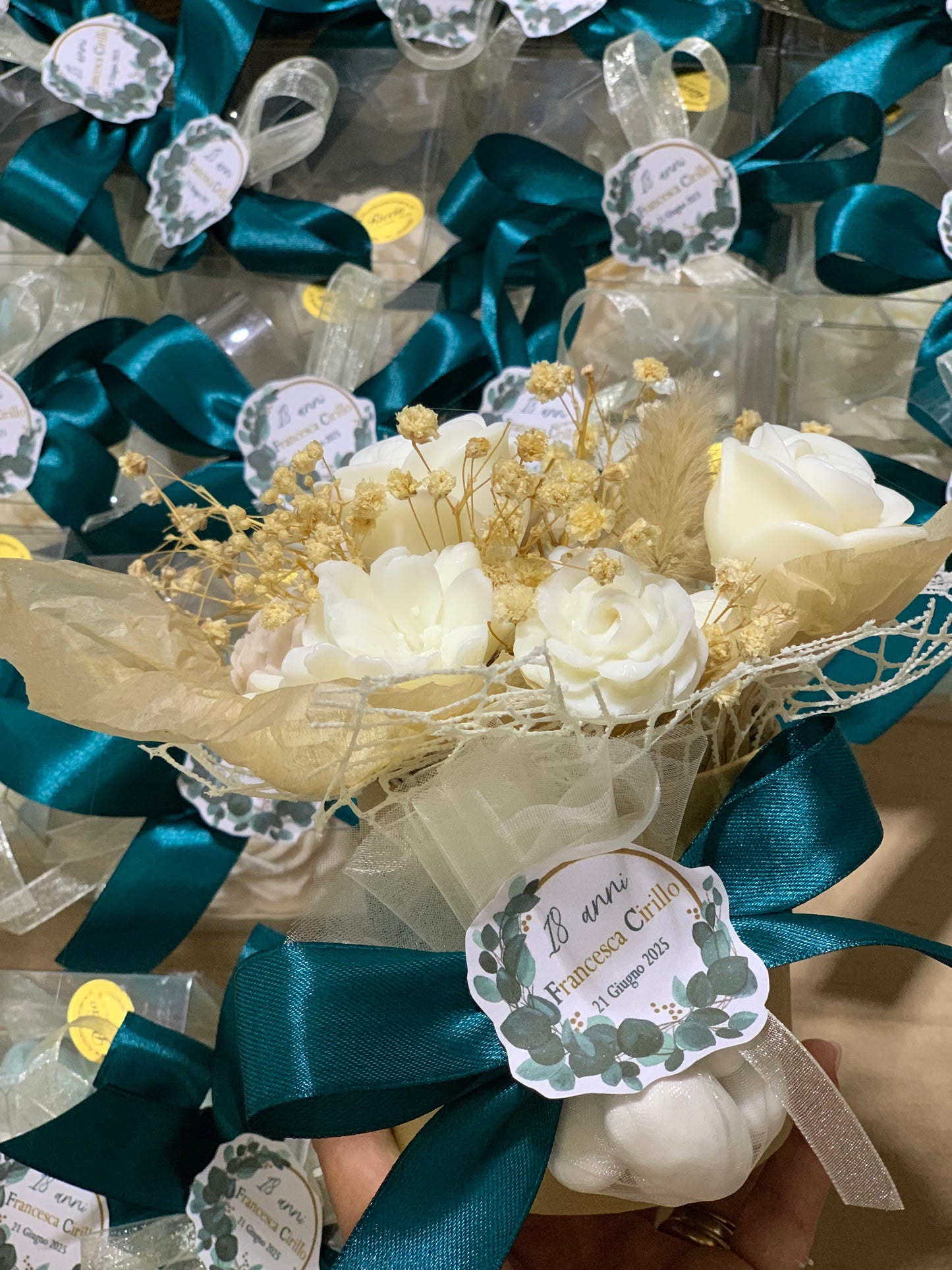 Bouquet candele in scatola