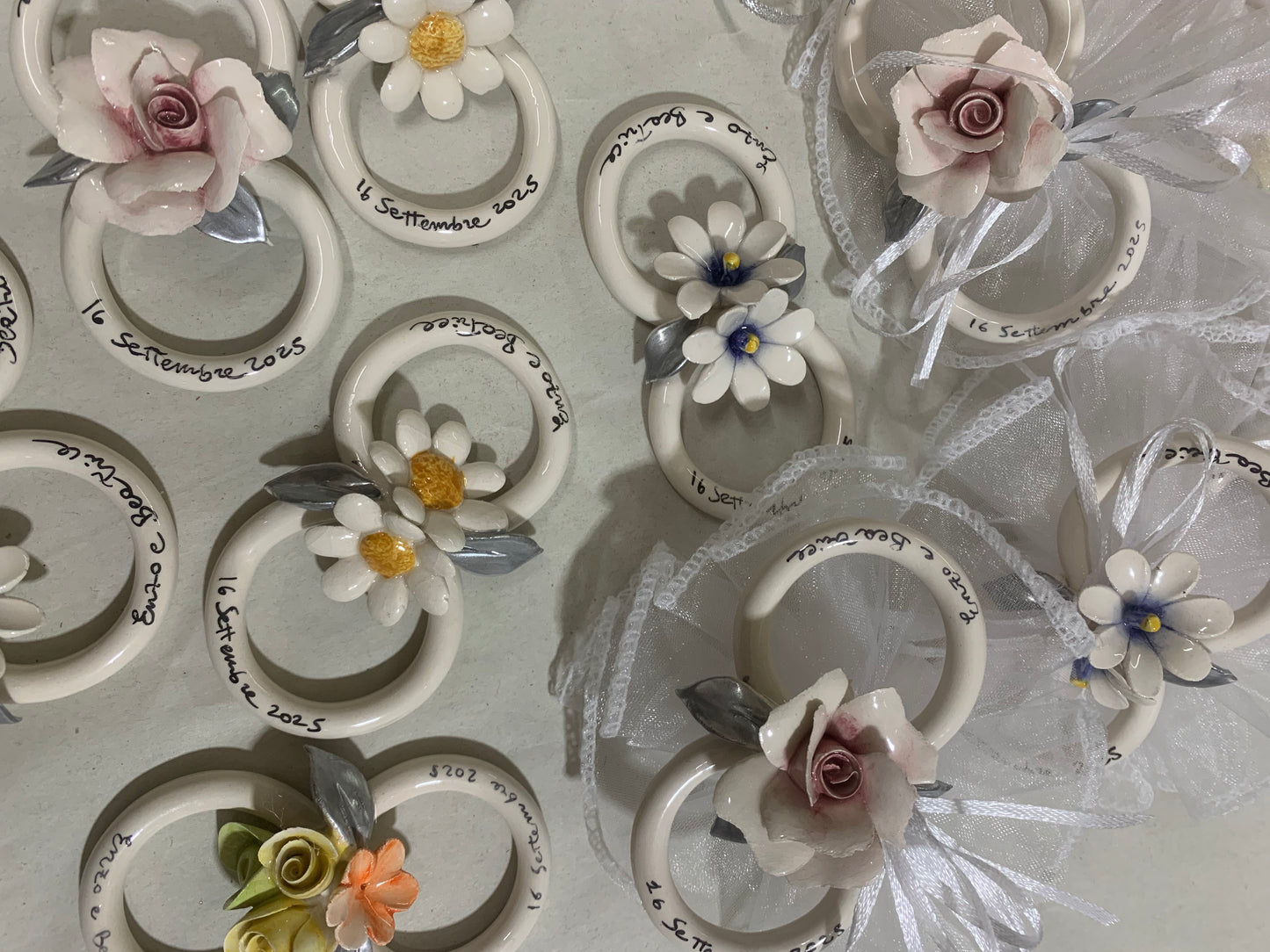 Fedi anniversario in ceramica confezionate