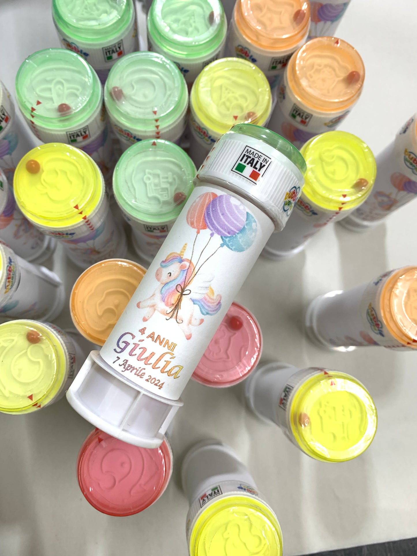 Bolle di sapone con grafica personalizzata