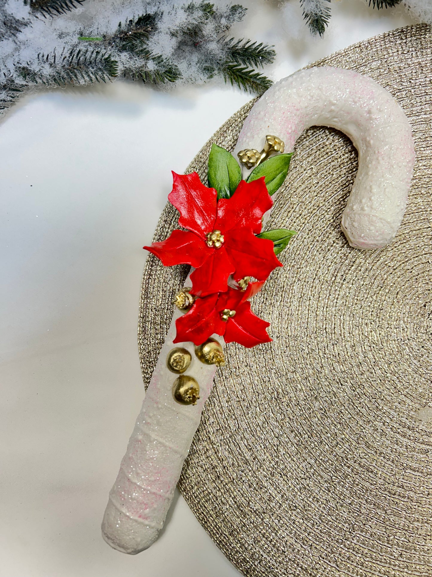candy cane porcellana di Capodimonte 30cm