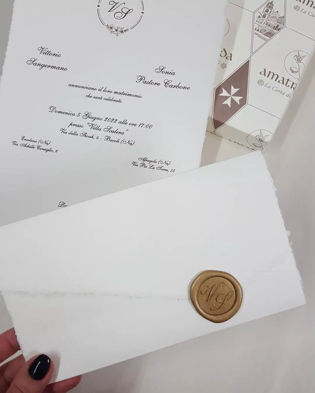 Partecipazione in carta Amalfi con sigillo