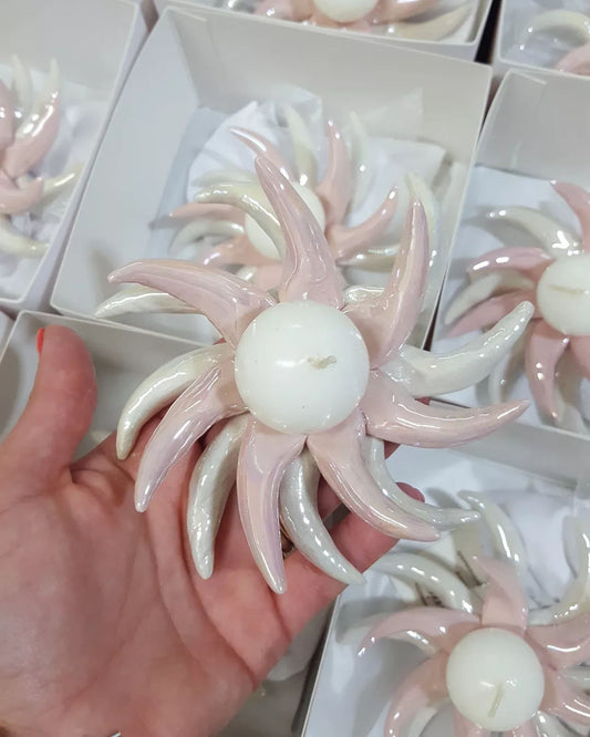 portacandele bicolore spirale