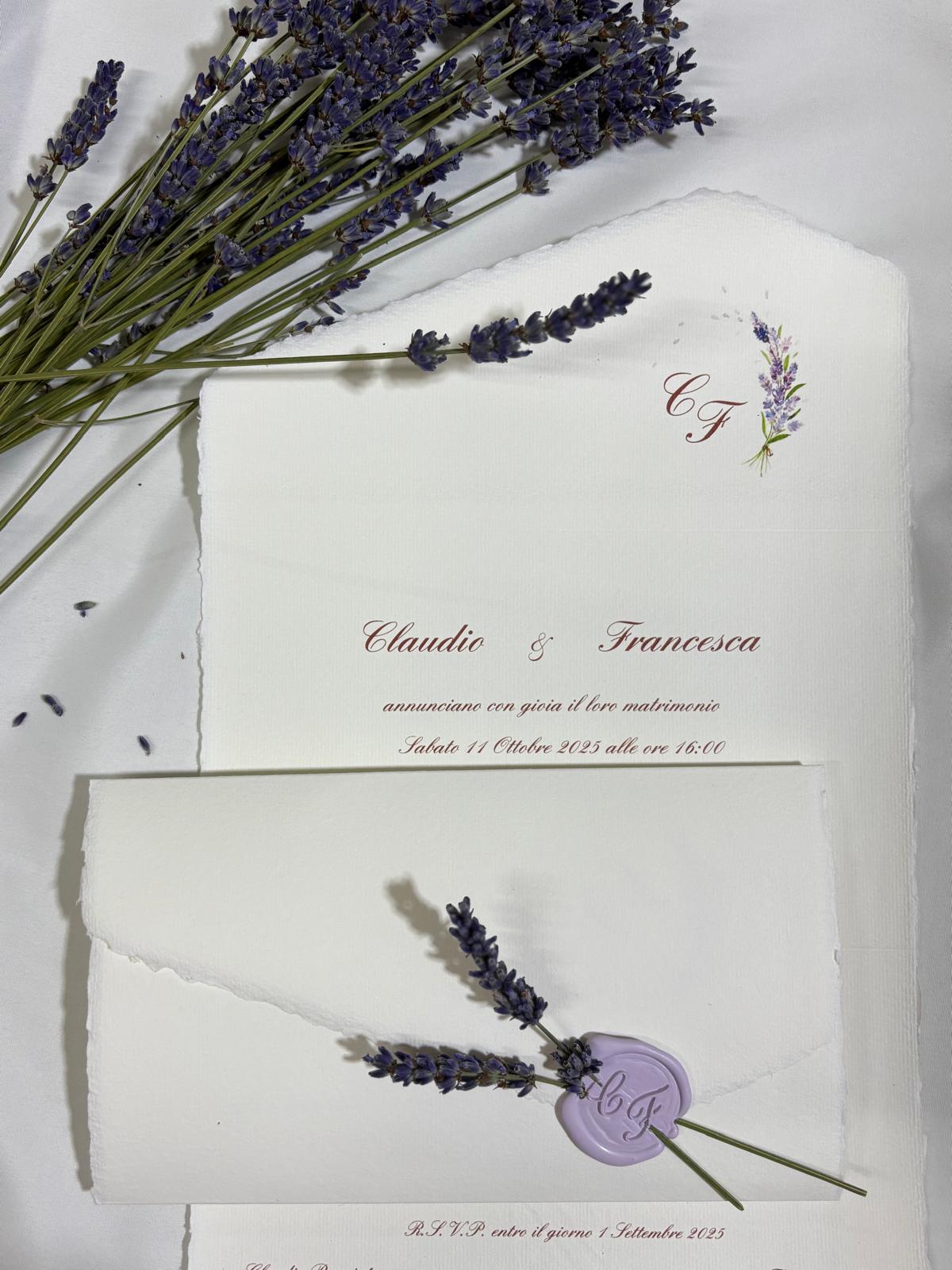 Partecipazione in carta Amalfi con sigillo