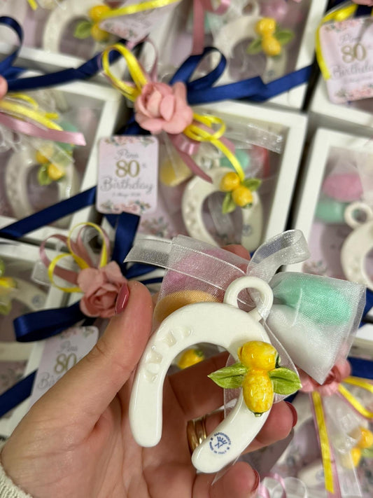 Ferro di cavallo con limoni confezionato in astuccio