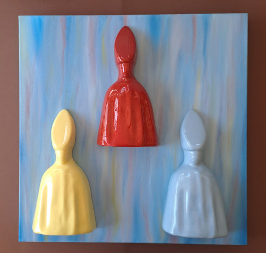 Tela 40x40 con tre San Gennaro colore a scelta