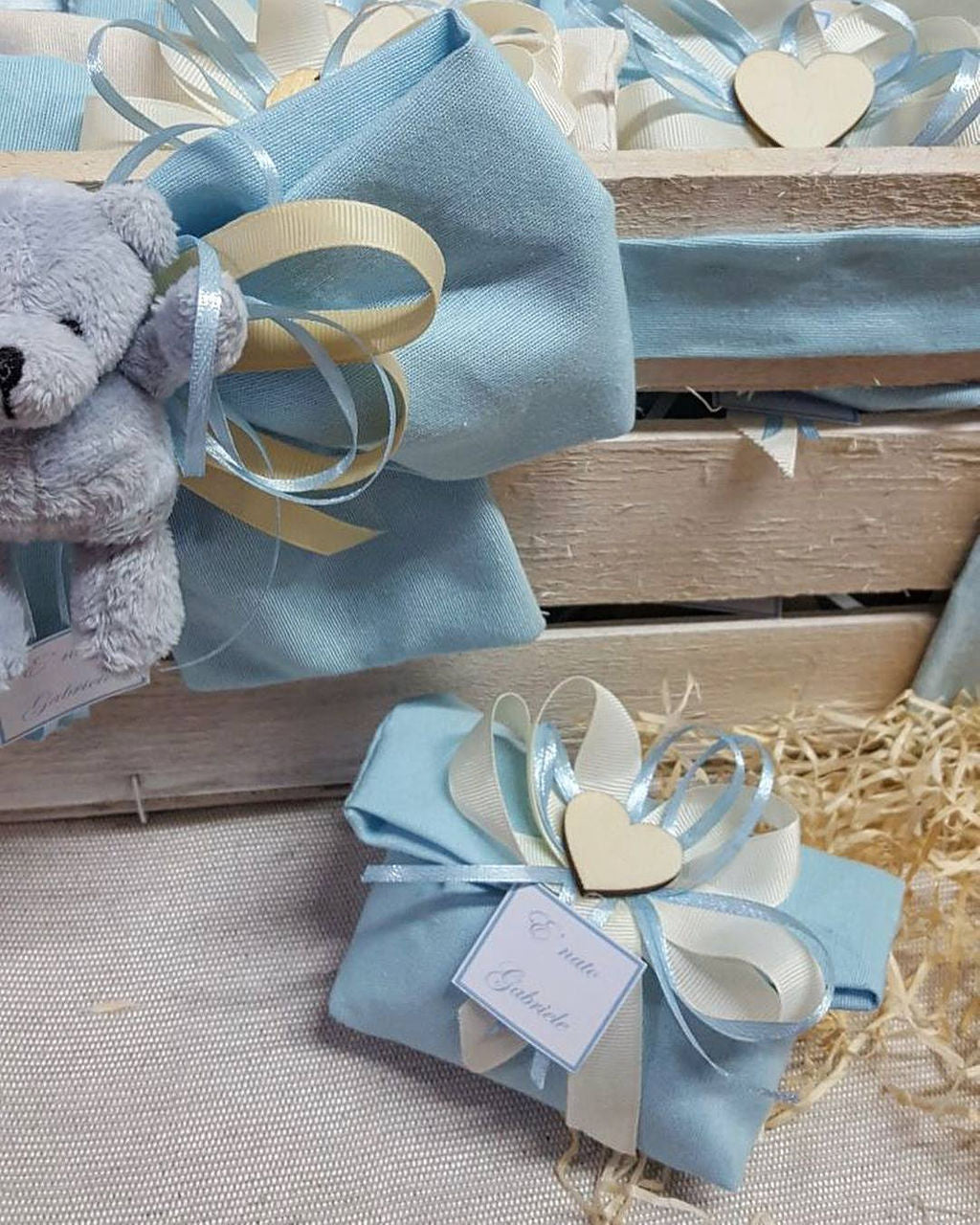 Sacchetti ripiegati nascita shabby