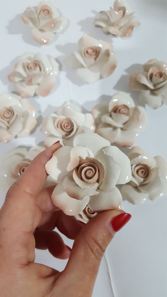 Rosa singola in ceramica 5cm