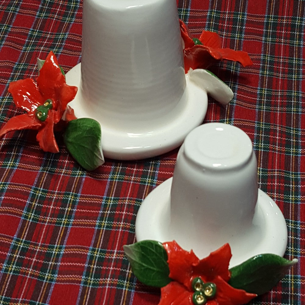 Portabicchieri in ceramica con stella di Natale